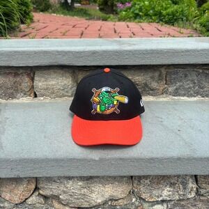 Vintage 90's Norwich Navigators Orange/Black baseball cap new era size 7